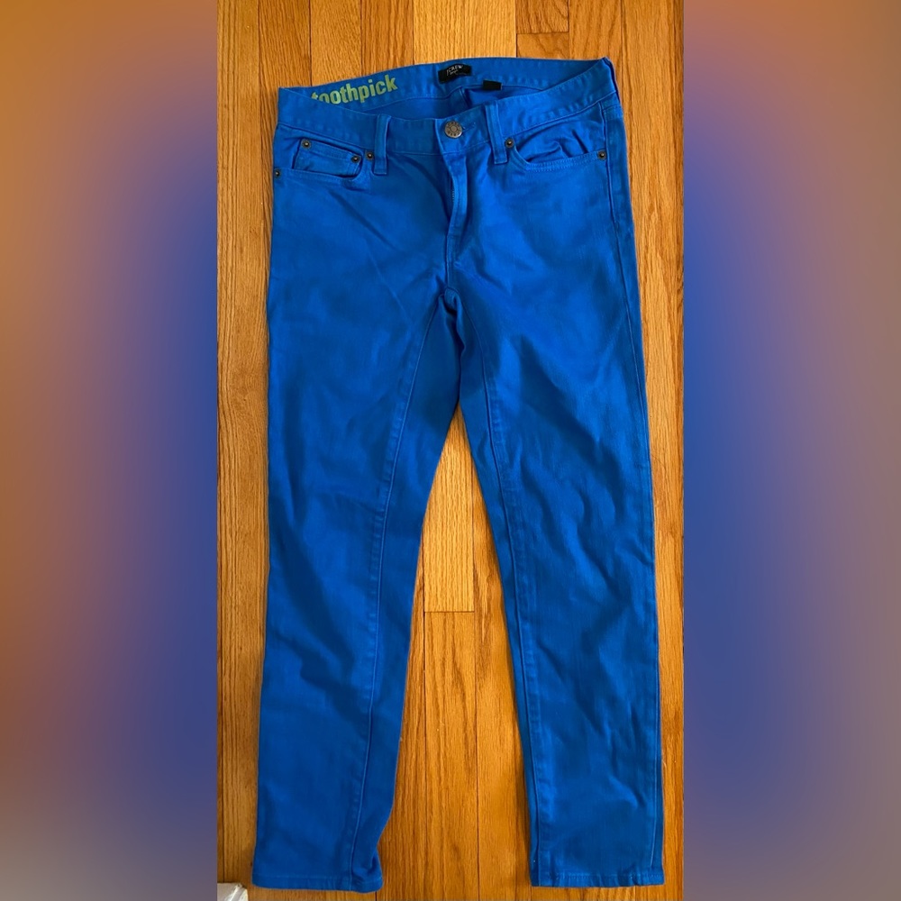J. Crew blue toothpick stretch pants